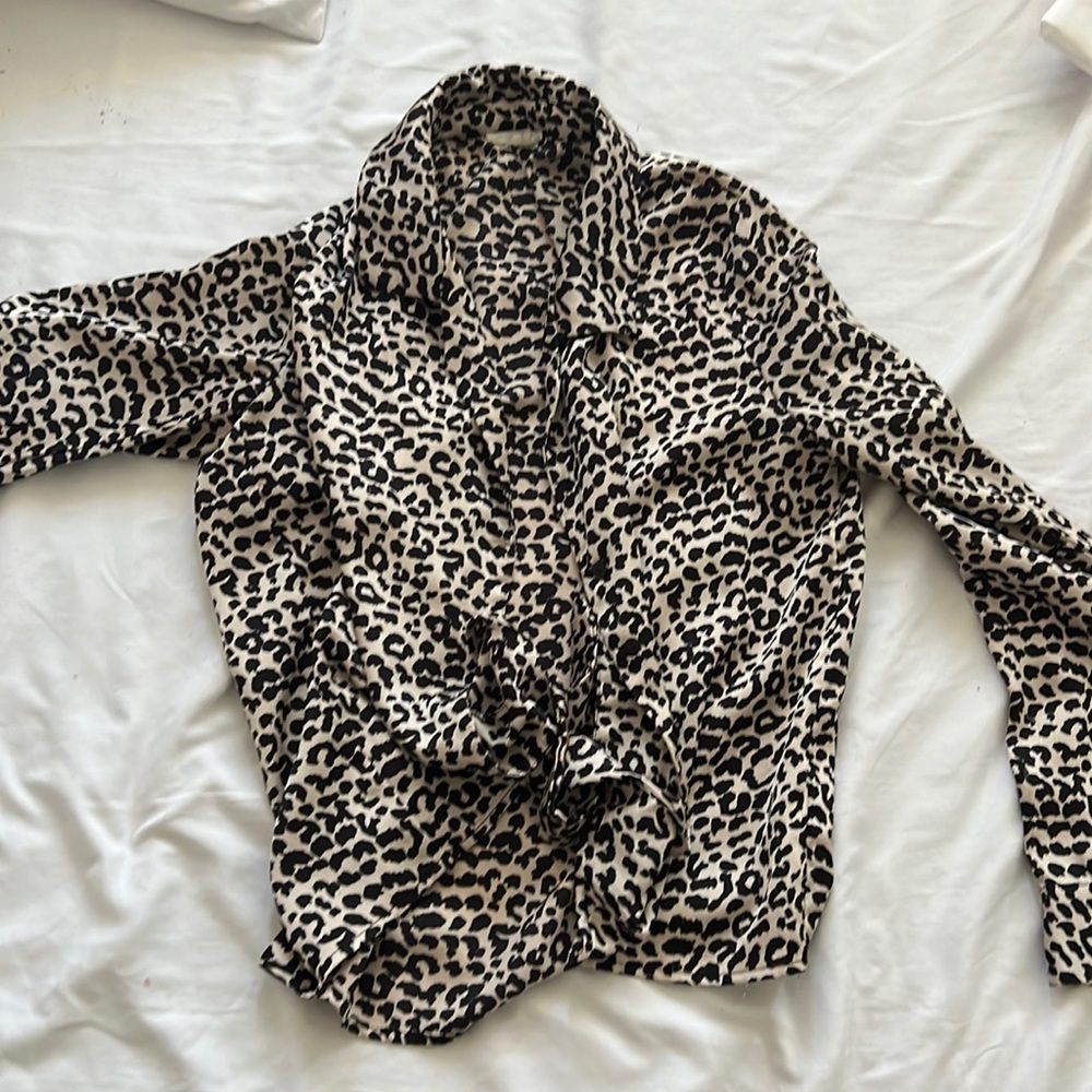 Leopard print button up
